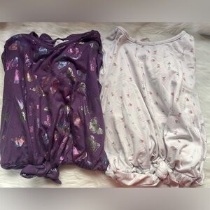 Purple Butterfly Kids Dress with pockets (purple & cream color) 10 years old